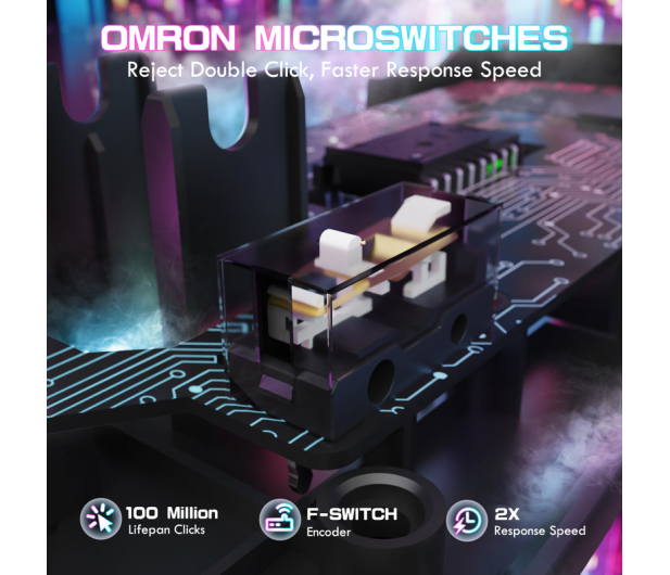 Attack Shark X1 Touchpad PAW3395PRO Omron czarna ze stacją ładującą - 1349825 - zdjęcie 7